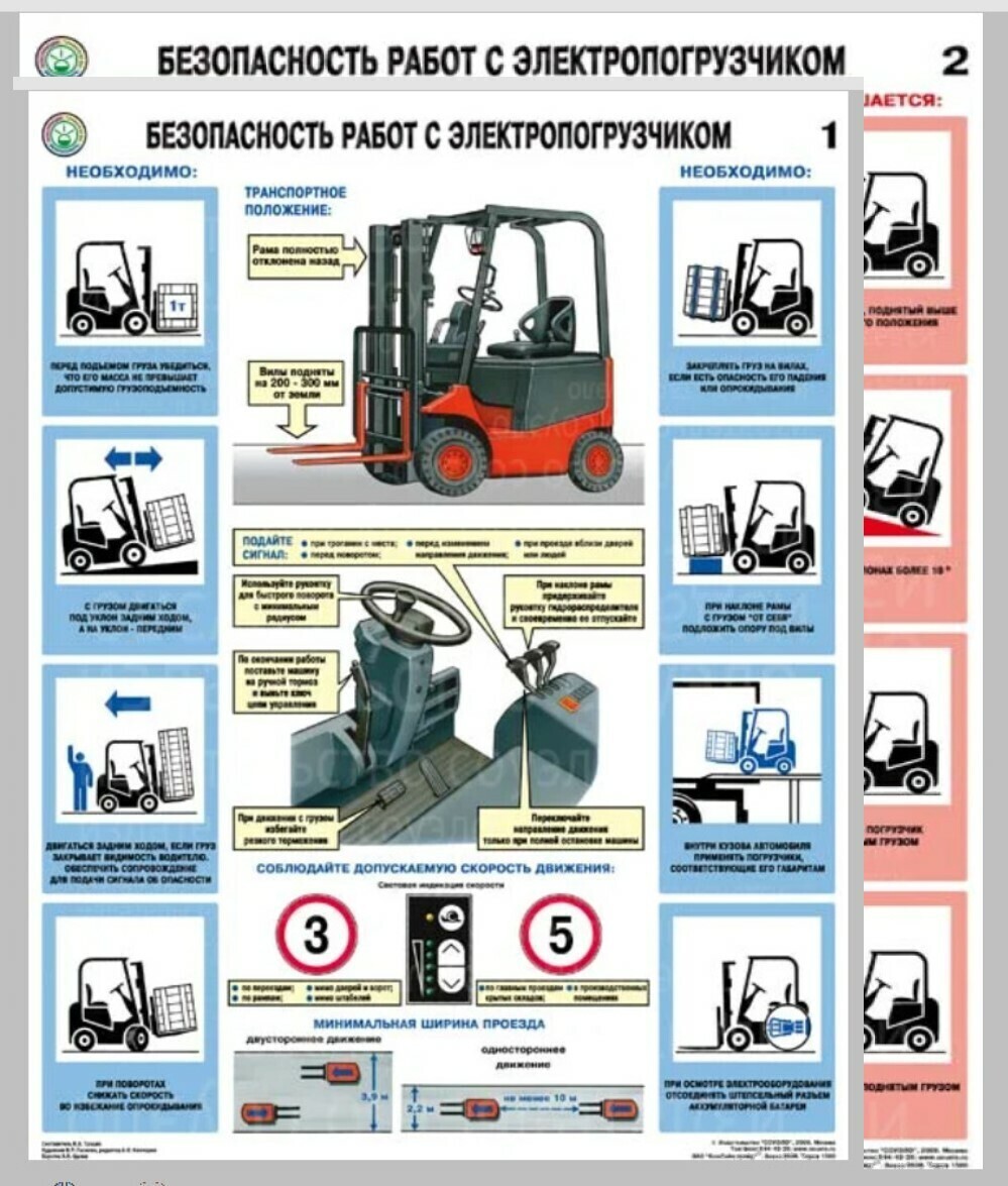 Плакат «Безопасность работ с электропогрузчиками»