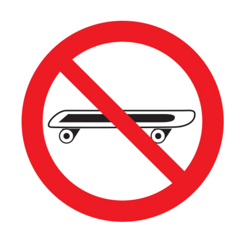 Вход со скейтбордами запрещен